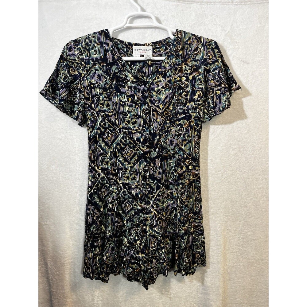 Betsy's Things Women's‎ Romper Size 12 Petite Geometric Festival Flowy Jumpsuit